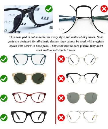 40 Pairs Self-Adhesive Silicone Nose Pads for Glasses - Soft Anti-Slip Pressure-Reducing Pads for Comfort - Universal Fit - Buy Online on GoSupps.com