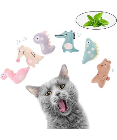 FANTESI 6 Pcs Cat Catnip Toys Interactive Cat Toys Cartoon Catnip Chew Toys Soft Plush Cat Pillow Entertaining Toys for Pet Kitten Cat Playing Chewing Grinding Claw Teeth Cleaning - Buy Online on GoSupps.com