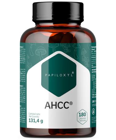 AHCC by Papiloxyl - 180 Capsules, 500 mg per Capsule, Patented Liquid Culture of Lentinula Edodes (Shiitake), Made in Japan by Amino Up, Gluten Free