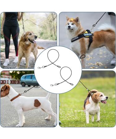 2er-Pack Kausproof Dog Leash Extension - Tangle-Free Metal Cable Robust Design Black | Optimized Connection for Leashes & Collars - Buy Online on GoSupps.com