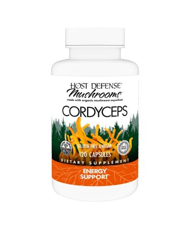 Host Defense Cordyceps Capsules - Immune & Energy Support Supplement - Kidney Health Supplement with Cordyceps - Fitness Support Supplement to Aid Oxygen Uptake - 120 Capsules (60 Servings)* 120 Count (Pack of 1)