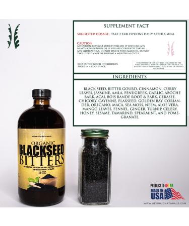 Gennaio Naturals Organic Blackseed Bitters and Soursop Bitters 16 oz Natural Digestive Support Supplement (2Pack) - Buy Online on GoSupps.com
