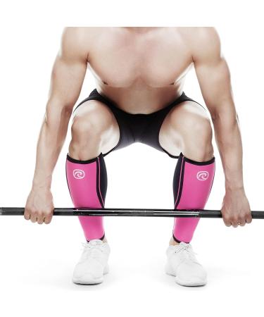 Rehband Neoprene Calf Bandage - Compression Support for Calf & Shin Ideal for Deadlifts - 1 Pair in Pink - Buy Online on GoSupps.com