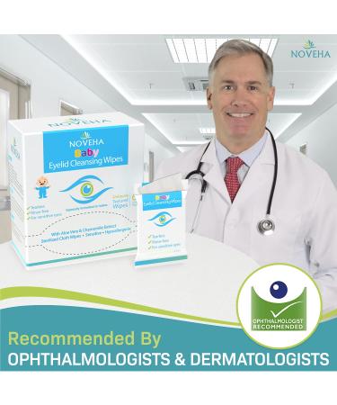 Noveha Baby Eyelid & Lash Wipes - Pack of 60 | Hypoallergenic, Safe & Natural | Dermatologist & Pediatrician Recommended - Buy Online on GoSupps.com