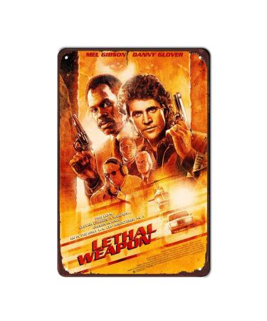 Lethal Weapon Vintage Movie Retro Tin Sign Metal Plaque Art Style Poster Home Bar Pub Wall Decoration Public Sign 8x12 Inches