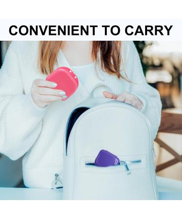 2 Pieces Braces Bite Can - Prosthetic Box for Dinner & Sports Devices | Purple & Pink Tooth Rail Box - Buy Online on GoSupps.com