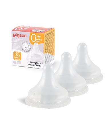 Pigeon Silicone Nipple (SS) with Latch-On Line Natural Feel 0+ Months 3 Counts 0m+ SS 3 counts 3rd Generation