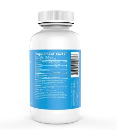 BodyBio PC Phospholipids & Flaxseed Oil | Liposomal Formula | High Absorption & Potency | 100 Capsules - Buy Online on GoSupps.com