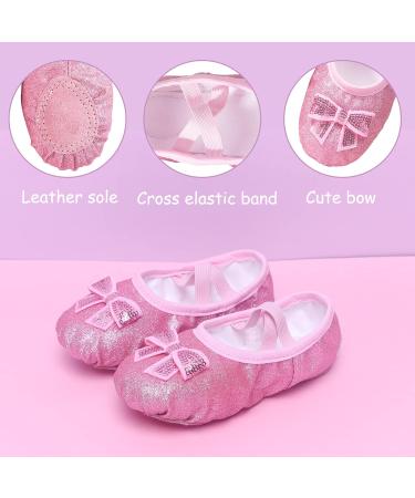 Happy Cherry Girl Ballet Shoes | Leather Sole Dance Shoes for Training | EU Size 32 Pavettes Rosa - Buy Online on GoSupps.com