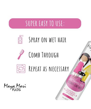 Kids Detangler Spray - Gentle Argan Coconut & Lime Oil Formula for Tangles Ideal for Curly Hair - 8 oz - Buy Online on GoSupps.com