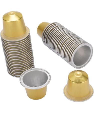 KIMISS Couvercles et Joints pour Dosettes de caf en Papier d'aluminium 50 Pi ces Compatibles avec les Capsules de caf de 15ml Comprend une Cuill re et une Brosse pour la Fra cheur (GOLD) - Buy Online on GoSupps.com