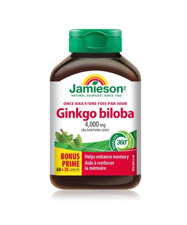 Jamieson Ginkgo Biloba 80mg 60+30 Caplets