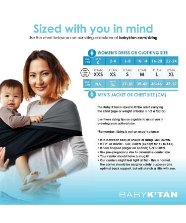 Baby K'tan Baby Wrap Carrier - Pre Wrapped Hygienic Sport Performance Sling - UVA/UVB Sun Protection - HeiQ Technology - Quick Drying Fabric - Active Oasis Black & Grey (Medium) - Buy Online on GoSupps.com