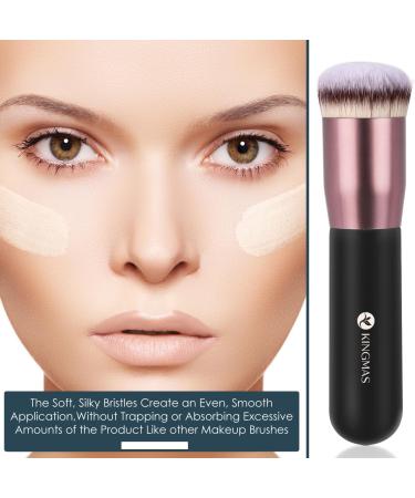 Premium Kabuki Round Top Foundation Brush for Liquid, Cream, Powder Blush - Black B - Buy Online on GoSupps.com