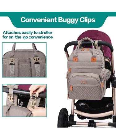 BabbleRoo Baby Diaper Bag Backpack - Stylish Khaki Nappy Backpack for Parents | International Shipping Available - Buy Online on GoSupps.com
