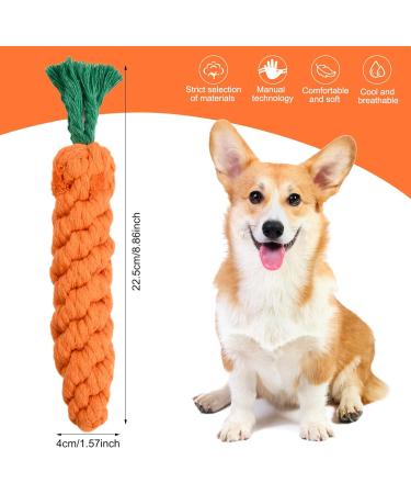 Vesaneae 2 Pack Dog Toys - Interactive Carrot & Rope Toys for Small to Medium Dogs | Tooth Cleaning & Puppy Play - Buy Online on GoSupps.com