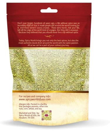 Spicy World Roasted Fennel Seeds 400g (14oz) | Saunf Fenel | All Natural Vegan - Buy Online on GoSupps.com