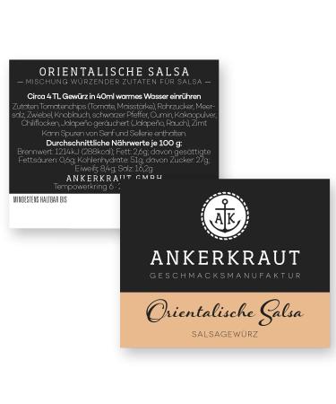 Ankerkraut Oriental Salsa - Spice Mix for Dips Nachos Meat & Veggies in Cork Glass - 95g - Buy Online on GoSupps.com