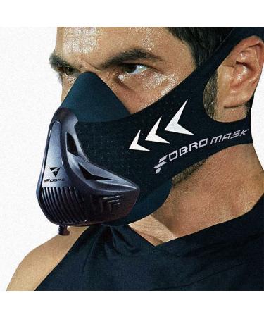 FDBRO Sport Masks for Fitness Running Training, High Altitude Face Mask for Resistance,Cardio,Endurance Mask for Fitness Sport Mask 3.0 with Carry Box Medium Black