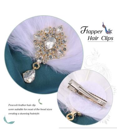 Gortin 1920s Flapper Feather Hair Clip - White Feather Headband for Wedding & Parties - Art Deco Rhiestone Hair Pins - Women's Flapper Hair Accessories - Buy Online on GoSupps.com