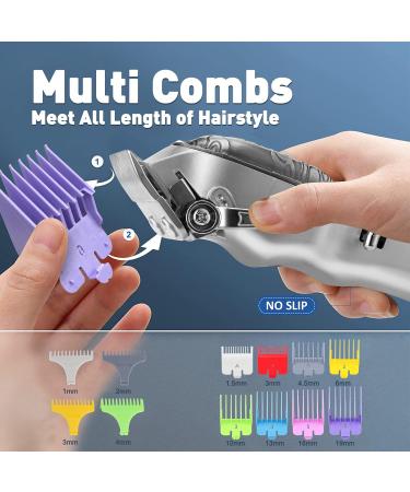 RESUXI Hair Clippers for Men Haircut Clippers for Hair Cutting Kit Beard Trimmer for Men Professional Barber Clippers Set with Zero Gapped T-Blade Trimmer Cordless USB Rechargeable LCD Display - Buy Online on GoSupps.com