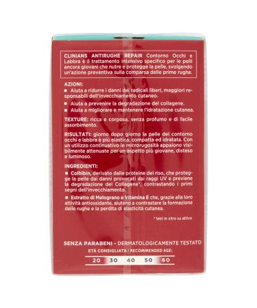 Clinians Intensive Anti-Wrinkle Eye & Lip Balm - Pomegranate Rice Proteins & Vitamin E | 15ml | International Shipping Available - Buy Online on GoSupps.com