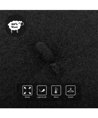 Parquet Solid Color French Beret Hat - Classic Chic Lightweight Cap for Women, One Size, Black - Buy Online on GoSupps.com