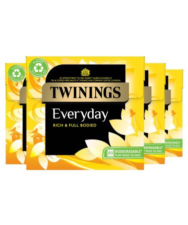 Twinings Everyday Tea | Classic Blend Rich & Well Rounded Black Tea | Multipack Bulk Buy 320 (4 x 80) Biodegradable Tea Bags Everyday 80 Count (Pack of 4) - Buy Online on GoSupps.com