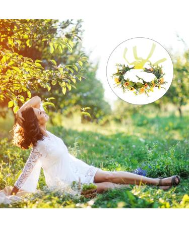 Minkissy Green Leaf Flower Crown | Sunflower Headband & Boho Hair Wreath for Weddings Festivals & Beach Parties - Fashion Hair Jewelry - Buy Online on GoSupps.com