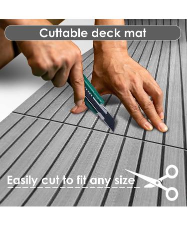 Boat Flooring EVA Foam Decking Sheet | Non-Slip Faux Teak Mat for Boat Yacht Marine | Self-Adhesive Pad | Light Gray | 94.5''x35.4 - Buy Online on GoSupps.com