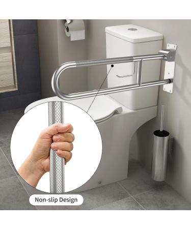 Toilet Grab Bar 30.3 Inch Munzong Brushed Nickel Anti-Slip Support Rail U Shaped Flip-Up Grab Bar with Paper Holder Stainless Steel Knurled Handicap Safety Handrails for Disabled Elderly Pregnant 30.3IN Brushed Nickel - Buy Online on GoSupps.com