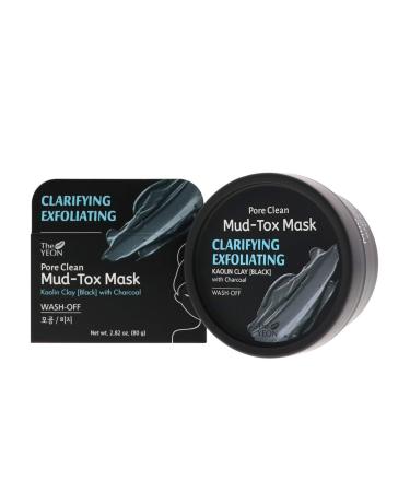 Clarifying Exfoliating Pore Clean Black Mud Tox Mask with Tea Tree Leaf Extract for its Anti-Inflammatory Properties to Help Treat Breakouts Ease Irritation and Speed Up Healing 2.82 oz