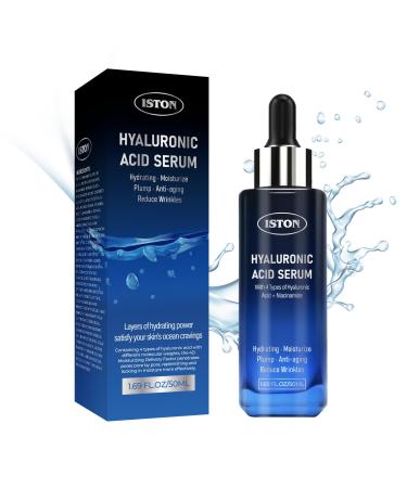 ISTON Hylunaric Acid Serum with Niacinamide & 4 hyaluronic acids of Different Molecular Weights - Hyaluronic Acid Serum for Face Plumping Anti Aging & Hydrating - 1.69 Fl Oz/50Ml