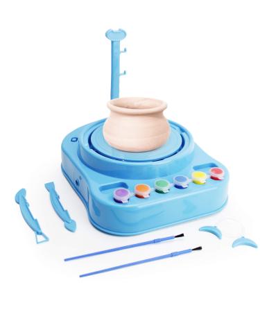 Boley Pottery Shop - Pottery Wheel Air Dry Soft Modeling Molding Natural Sculpting Clay and Craft Paint Kit for Kids