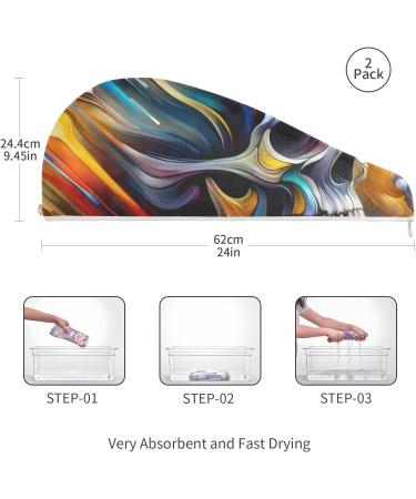 Super Absorbent Color Hair Skull Head Towel 2 Pack | Quick Dry Hair Turbans for Women & Girls - Ideal for Fast Drying & Stylish Wraps - Buy Online on GoSupps.com