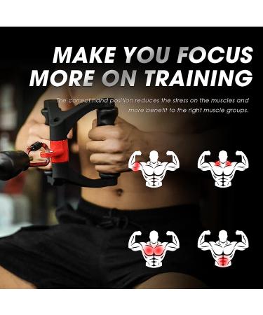 KKH Ergonomic Handle Cable Attachment Set - Non-Slip Gym LAT Attachments for Home & Gym - Comfortable Grip - Black (Double D Handle) - Buy Online on GoSupps.com