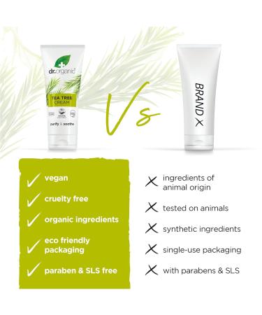 Buy Dr. Organic Tea Tree Antiseptic Cream 50ml - Natural Benefits of Tea Tree Oil for Healthy Skin - Buy Online on GoSupps.com