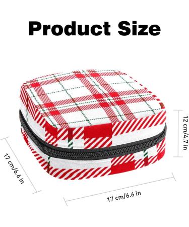Women's Portable Period Kit | Red & White Scottish Plaid Stillpad Holder | Feminine Pockets Organizer - Buy Online on GoSupps.com