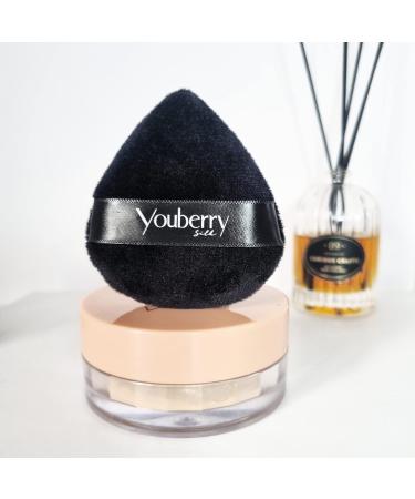youberry Silk Powder Puff 2 Pcs - Small & Large Triangle Velvet Puff Duo for Pressed Powder - Flawless Makeup Finish - Buy Online on GoSupps.com
