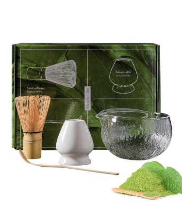 Ensemble de whisky matcha kit de th matcha | Accessoires pour le matcha Bowl Spoon Whisk Balai | Outils de fabrication de th et polyvalents kit complet pour le style japonais pour