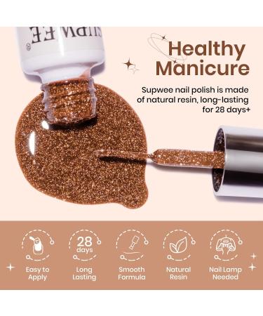 Supwee 4-Color Nail Art Liner Gel Polish Set - White Black Silver Champagne | Reflective Glitter UV Gel for Stunning Nail Designs - Buy Online on GoSupps.com