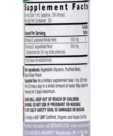 Nature's Answer Alcohol-Free Echinacea with Natural Grape Flavor 1-Fluid Ounce | Promotes Overall Wellness | Natural Immune Booster | Inflammatory Reducer - Buy Online on GoSupps.com
