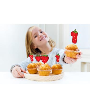 Berry First Birthday Food & Cupcake Picks Toppers Strawberry Baby 1st Party Decorations (14 Pack) - Buy Online on GoSupps.com