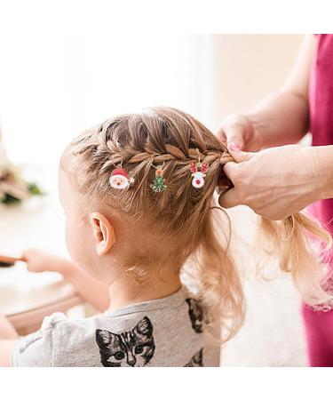 Miaija Christmas Hair Braid Rings Pendants Xmas Hair Braid Ring Xmas Shape DIY Hair Braiding Jewelry for Gift Women Girl Long Hair Accessories (30) - Buy Online on GoSupps.com