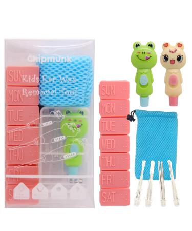 Ear Wax Removal Tool LED Ear Wax Remover Ear Cleaner Ear Pick Spoon Earwax Remover Curette Tweezer Ear Spoon Cleaning with LED Lighting for Kids and Adult 2PCS (Green Yellow)