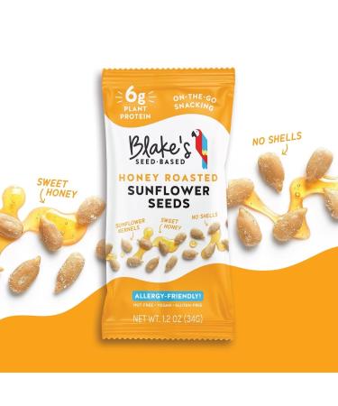 Blakes Honey Roasted Sunflower Seeds - 6 Count Pack | Vegan Protein Snack (6g) | Gluten-Free, Nut-Free & Dairy-Free | Healthy Snacks for Adults & Kids - Buy Online on GoSupps.com