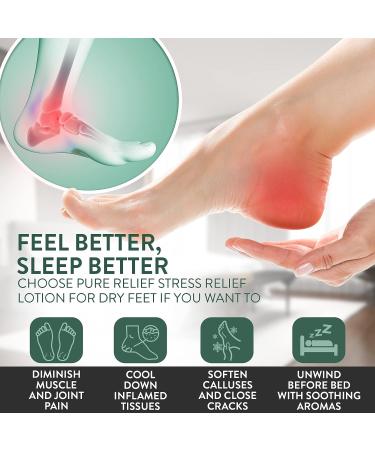 Pure Relief Arnica Foot Lotion with Eucalyptus & Peppermint Oil - Moisturizer for Dry Cracked Feet, Skin Irritation, Relaxing Legs - 8Oz (Pack of 1) - Buy Online on GoSupps.com