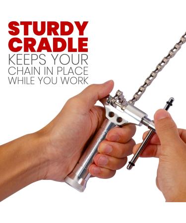 PRO BIKE TOOL Universal Chain Tool with Spare Pushing Pin - 8-12 Speed Chains Splitter - Silver - Buy Online on GoSupps.com