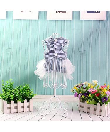 Doublehero Dog Bubble Rock: Summer Stripes Lace Princess Dress - Cute Vintage Sleeveless Clothing for Dogs - Perfect for Halloween & Christmas - XL Blue - Buy Online on GoSupps.com