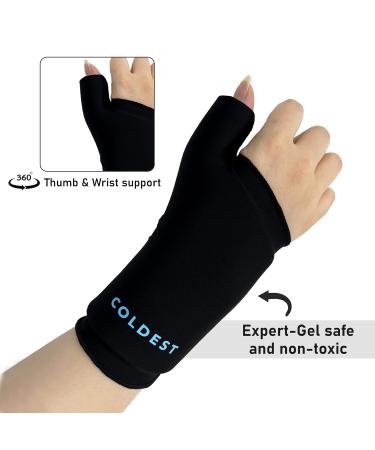Coldest Thumb Wrist Ice Pack 360 - Adjustable Hand Support Brace for Carpal Tunnel, Arthritis, Tendonitis - Hot Cold Therapy Gel Pack (Large) - Buy Online on GoSupps.com